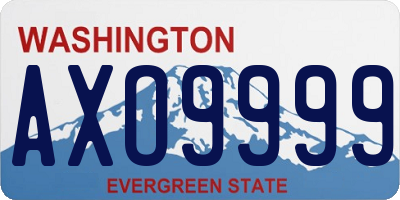 WA license plate AXO9999