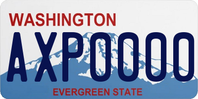 WA license plate AXP0000
