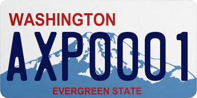 WA license plate AXP0001