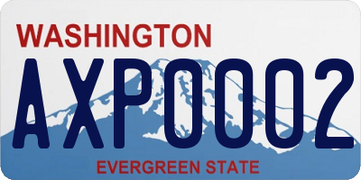 WA license plate AXP0002