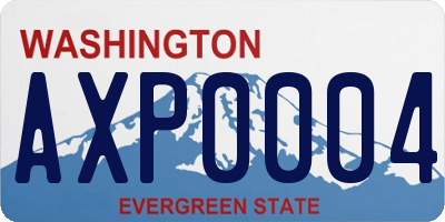 WA license plate AXP0004