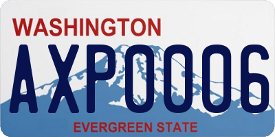 WA license plate AXP0006