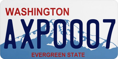 WA license plate AXP0007
