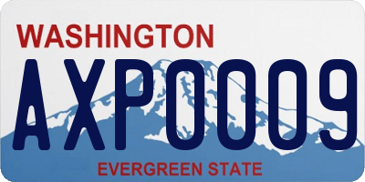 WA license plate AXP0009