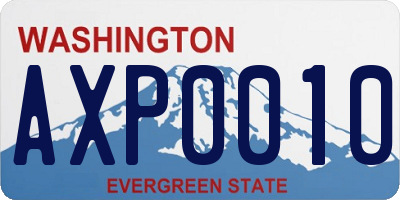 WA license plate AXP0010