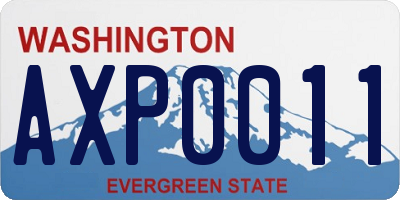 WA license plate AXP0011
