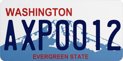 WA license plate AXP0012