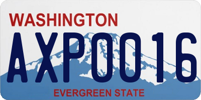 WA license plate AXP0016