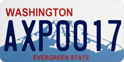 WA license plate AXP0017