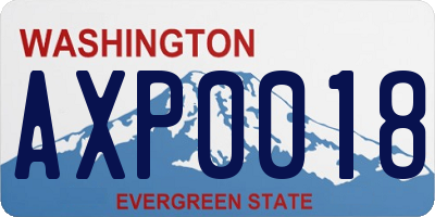 WA license plate AXP0018
