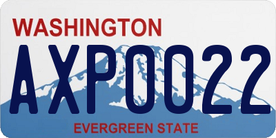 WA license plate AXP0022
