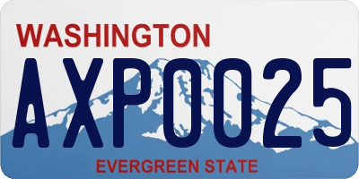 WA license plate AXP0025