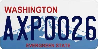 WA license plate AXP0026