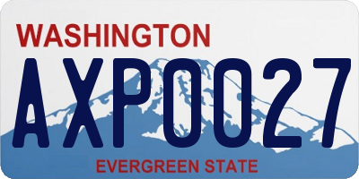 WA license plate AXP0027