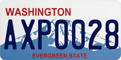 WA license plate AXP0028