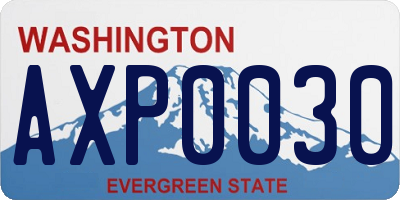 WA license plate AXP0030