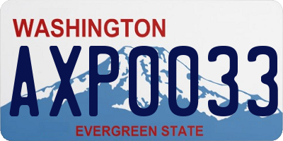 WA license plate AXP0033