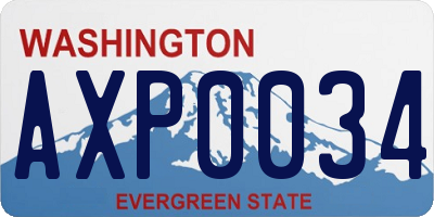 WA license plate AXP0034