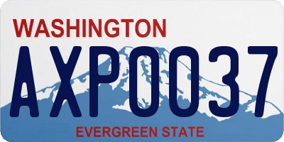 WA license plate AXP0037