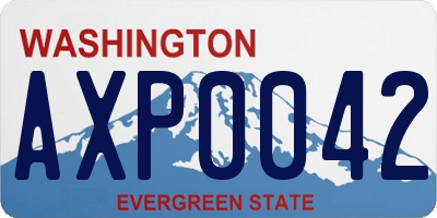 WA license plate AXP0042
