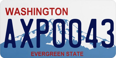 WA license plate AXP0043