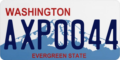 WA license plate AXP0044