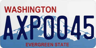 WA license plate AXP0045