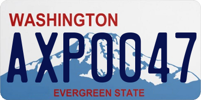WA license plate AXP0047