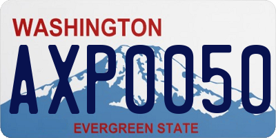 WA license plate AXP0050