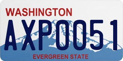 WA license plate AXP0051