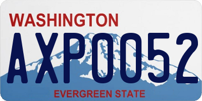 WA license plate AXP0052