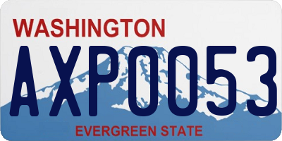 WA license plate AXP0053