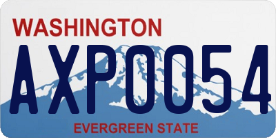 WA license plate AXP0054