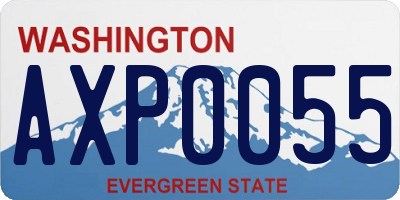 WA license plate AXP0055