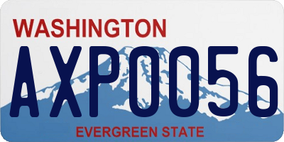 WA license plate AXP0056
