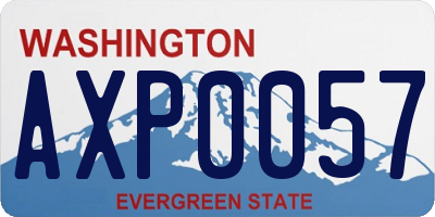 WA license plate AXP0057