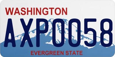 WA license plate AXP0058