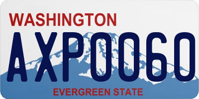 WA license plate AXP0060