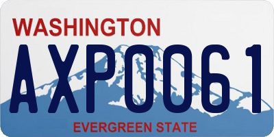 WA license plate AXP0061