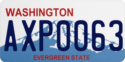WA license plate AXP0063