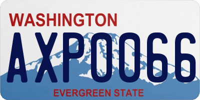 WA license plate AXP0066