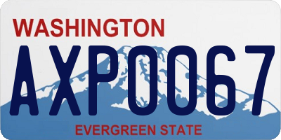 WA license plate AXP0067