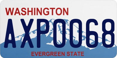 WA license plate AXP0068