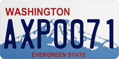 WA license plate AXP0071