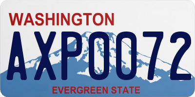 WA license plate AXP0072