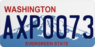 WA license plate AXP0073