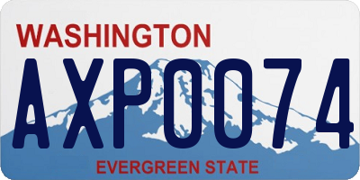 WA license plate AXP0074