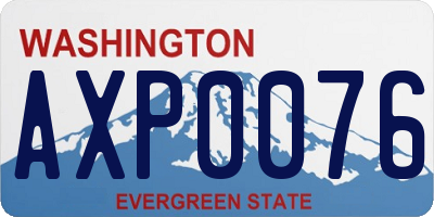 WA license plate AXP0076