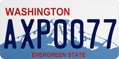 WA license plate AXP0077