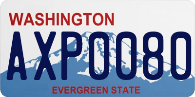 WA license plate AXP0080